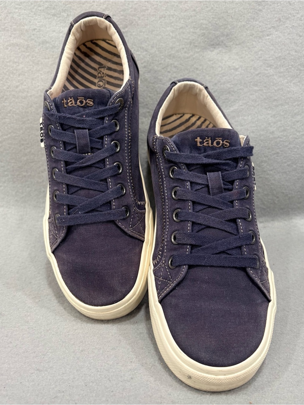 Taos Plim Soul WMNS Sneaker Blue Canvas Lace-Up Shoes US8.5W PLS-13644